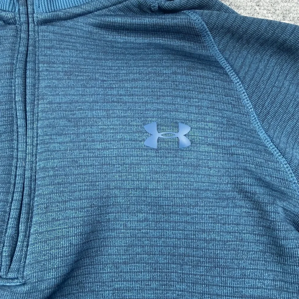 Under Armour ColdGear Pullover Mens‎ XL Blue 1/4 Zip UA Storm Fleece Thermal